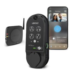 Lockly Vision Video Doorbell Smart Locks Matte Black Smart Wi-Fi and Bluetooth Touchscreen Keypad Electronic Deadbolt Lock