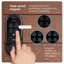 Lockly Vision Video Doorbell Smart Locks Matte Black Smart Wi-Fi and Bluetooth Touchscreen Keypad Electronic Deadbolt Lock