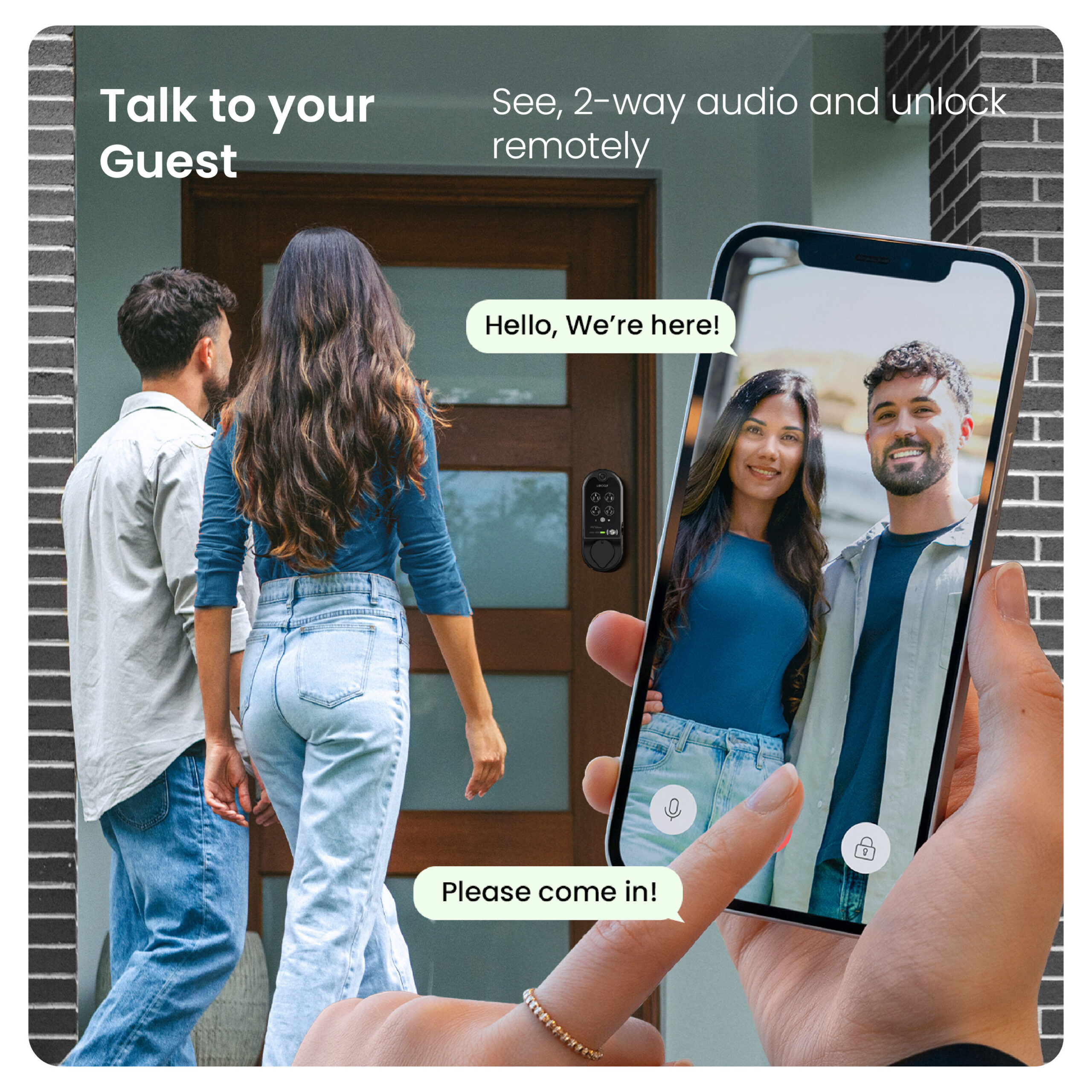 Lockly Vision Video Doorbell Smart Locks Matte Black Smart Wi-Fi and Bluetooth Touchscreen Keypad Electronic Deadbolt Lock