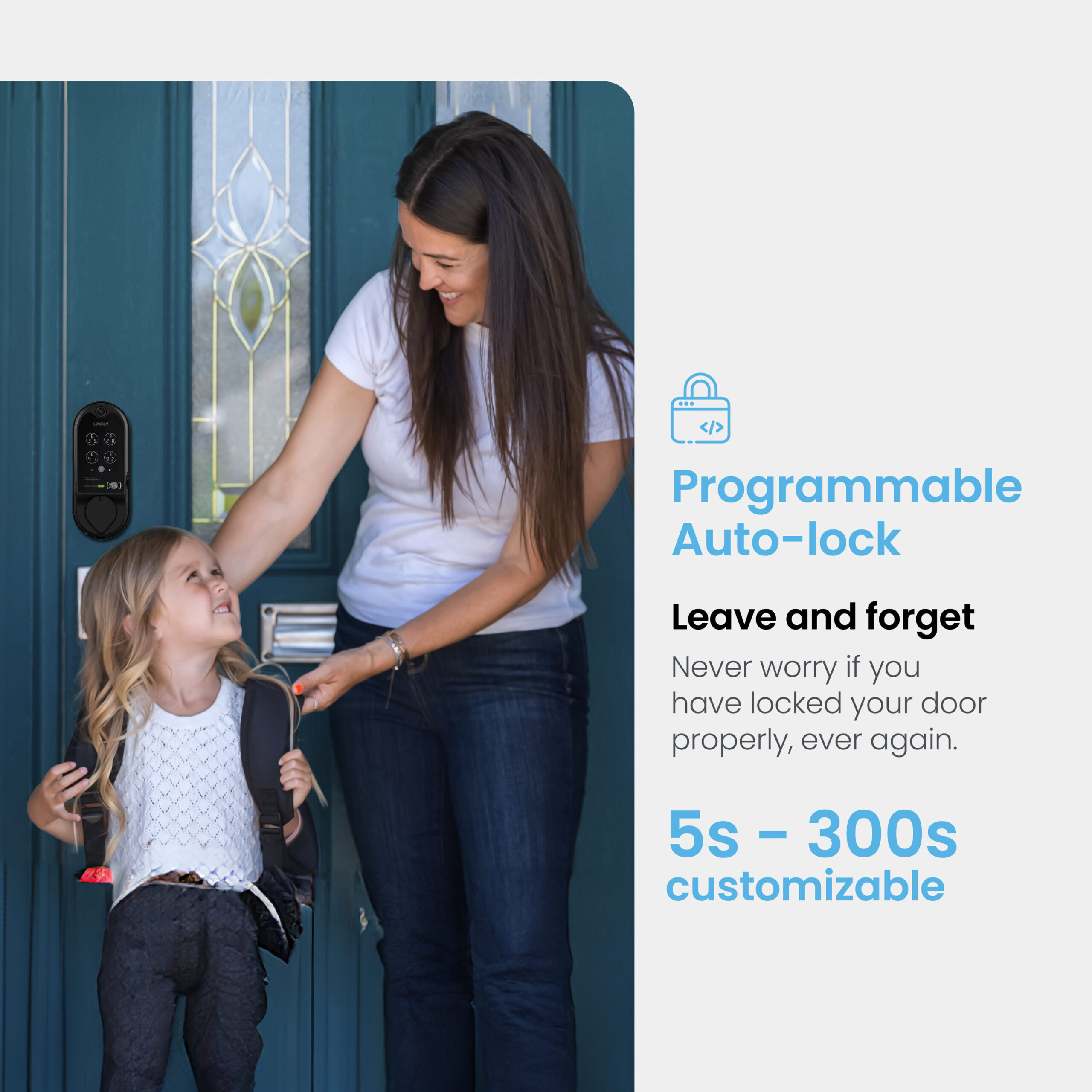 Lockly Vision Video Doorbell Smart Locks Matte Black Smart Wi-Fi and Bluetooth Touchscreen Keypad Electronic Deadbolt Lock