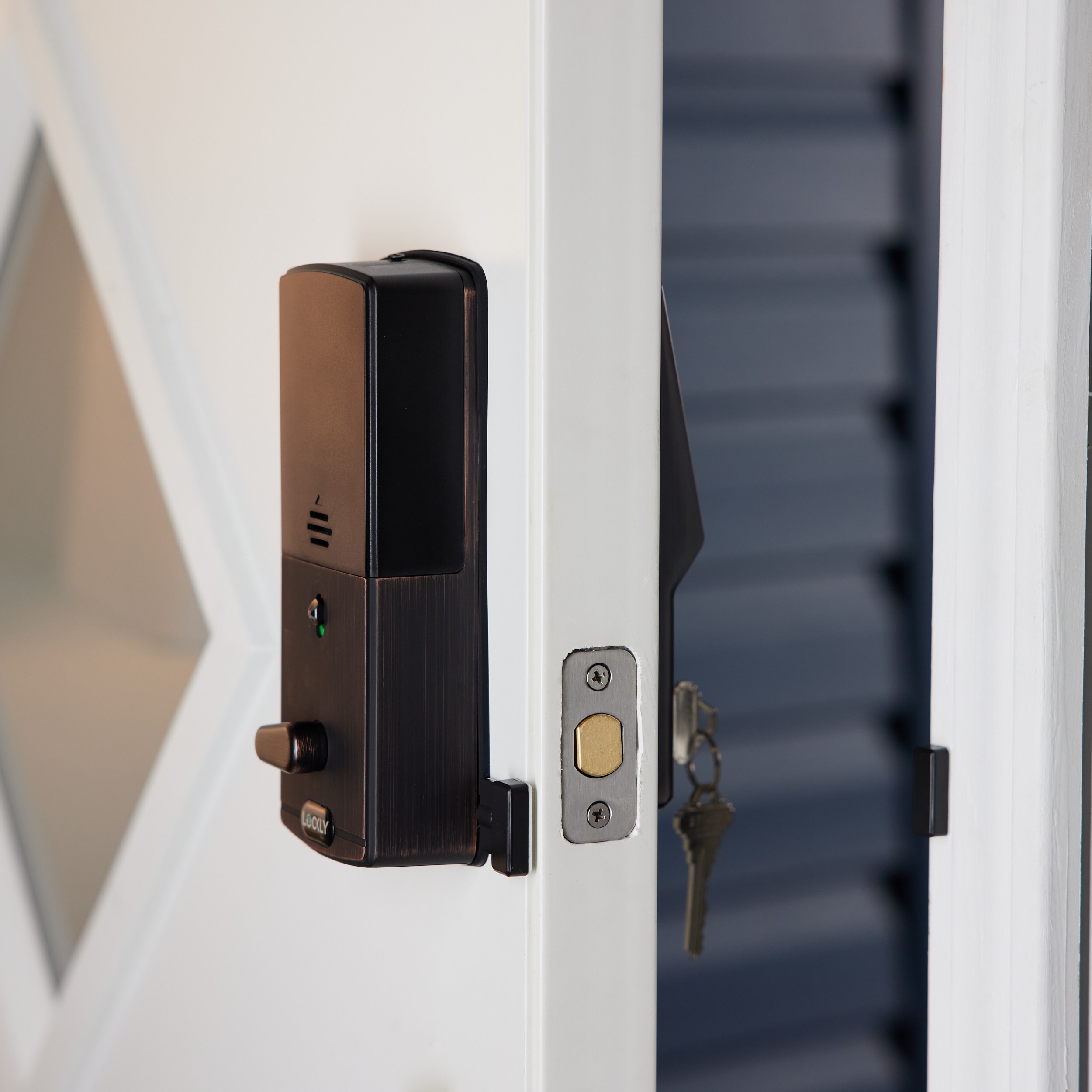 Lockly Secure PRO Secure pro WiFi deadbolt - fingerprint/Bluetooth/WiFi smart keypad - venetian bronze Venetian Bronze Smart Wi-Fi and Bluetooth Touchscreen Keypad Electronic Deadbolt Lock