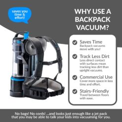 Prolux Residential Bagless Backpack Vacuum Cleaner with HEPA Filter