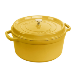Staub Cast Iron Round Cocotte, Dutch Oven, 7-quart, serves 7-8, Citron
