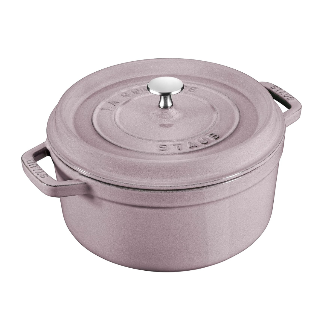 STAUB Cast Iron 7-qt Round Cocotte - Lilac