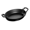 Staub Cast Iron 9.5-inch x 6.75-inch Oval Baking Dish - Matte Black, Made in France