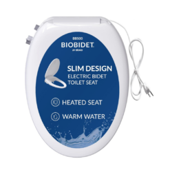 Bio Bidet BB500 Heated Electric Bidet Seat with Warm Water Wash, Night Light, Low Profile Design, Elongated