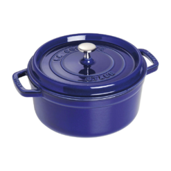 Staub Cast Iron 4-qt Round Cocotte - Dark Blue