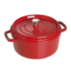 STAUB Cast Iron Dutch Oven 4-qt Round Cocotte, Serves 3-4, Cherry