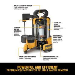 DEWALT 1-HP 115 -Volt 117-Gallon Stainless steel Submersible sump pump