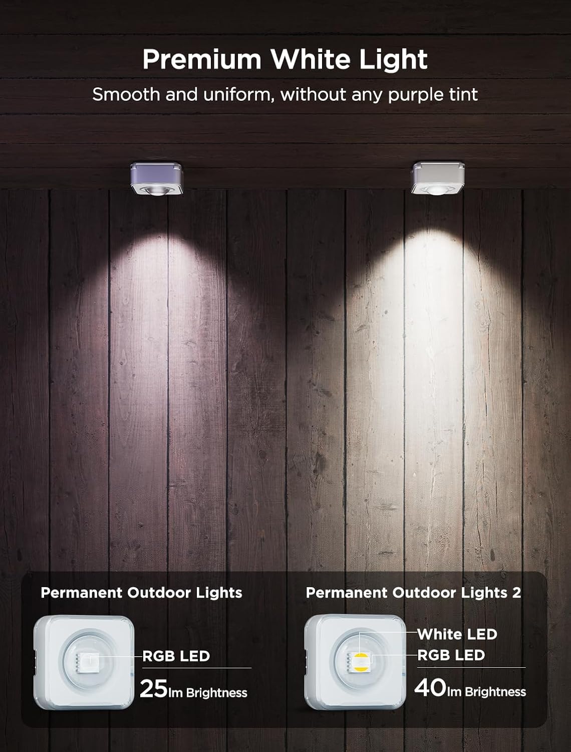 Govee Permanent Outdoor Lights 2, 50ft RGBIC Outdoor Lights with 36 LED Lights, White