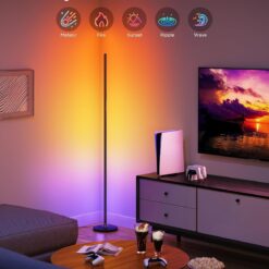 Govee RGBIC Floor Lamp Basic, LED Corner Lamp Works with Alexa, 1000 Lumen Smart Modern Floor Lamp, Black