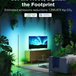 Govee RGBIC Floor Lamp Basic, LED Corner Lamp Works with Alexa, 1000 Lumen Smart Modern Floor Lamp, Black