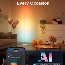 Govee RGBIC Floor Lamp Basic, LED Corner Lamp Works with Alexa, 1000lm Modern Floor Lamp, Champagne