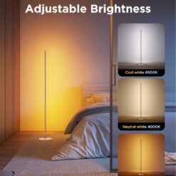 Govee RGBIC Floor Lamp Basic, LED Corner Lamp Works with Alexa, 1000lm Modern Floor Lamp, Champagne