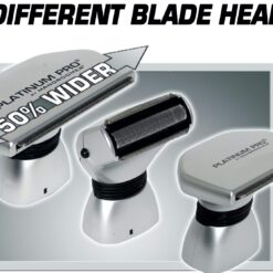 Platinum Pro by MANGROOMER New Back Shaver with 3 Shock Absorber Flex Heads, Power Hinge, Extreme Reach Handle & Bonus Case! (Generation 8.0), 4 Piece Set