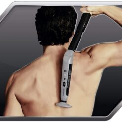 Platinum Pro by MANGROOMER New Back Shaver with 3 Shock Absorber Flex Heads, Power Hinge, Extreme Reach Handle & Bonus Case! (Generation 8.0), 4 Piece Set