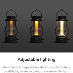 BALMUDA The Lantern | Rechargeable LED Lantern | 3 Light Modes: Candle, Amber, & Warm White | Battery Operated | Lightweight | Water-Resistant | US Version | Gray