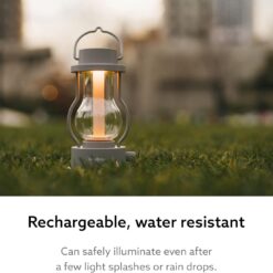 BALMUDA The Lantern | Rechargeable LED Lantern | 3 Light Modes: Candle, Amber, & Warm White | Battery Operated | Lightweight | Water-Resistant | US Version | Gray