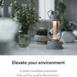 BALMUDA The Lantern | Rechargeable LED Lantern | 3 Light Modes: Candle, Amber, & Warm White | Battery Operated | Lightweight | Water-Resistant | US Version | Gray