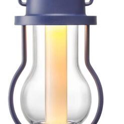 BALMUDA The Lantern | Rechargeable LED Lantern | 3 Light Modes: Candle, Amber, & Warm White | Battery Operated | Lightweight | Water-Resistant | US Version | Navy
