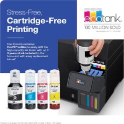 Epson EcoTank ET-4950 Wireless All-in-One Color Supertank Printer, 18 PPM, 2.4" Color Touchscreen, Auto Document Feeder – Black