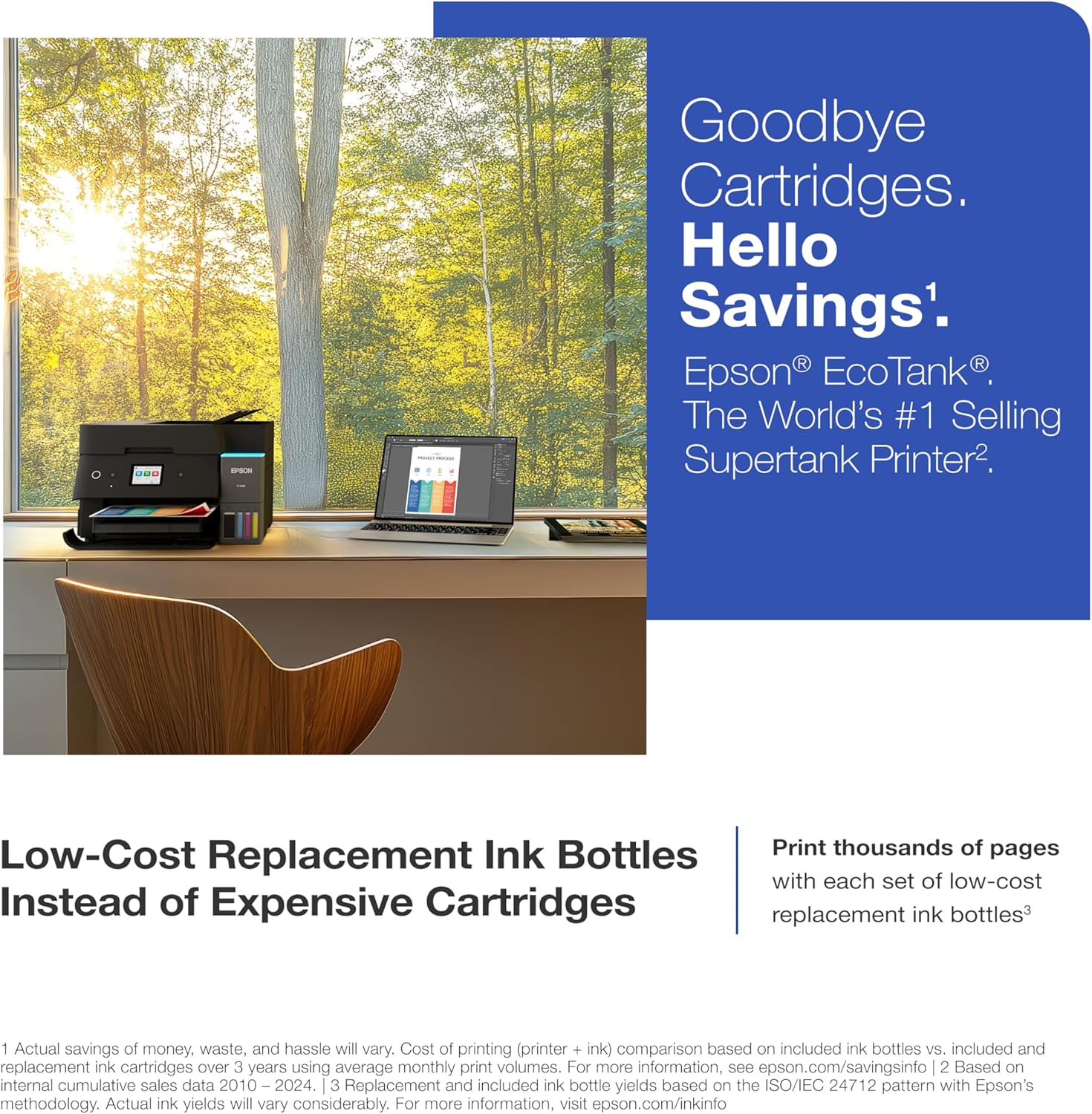 Epson EcoTank ET-4950 Wireless All-in-One Color Supertank Printer, 18 PPM, 2.4" Color Touchscreen, Auto Document Feeder – Black
