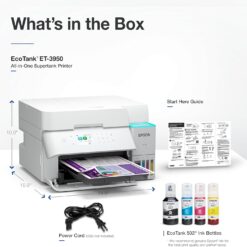 Epson EcoTank ET-3950 Wireless All-in-One Color Supertank Printer, 18 PPM, 2.4