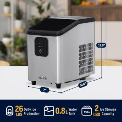 Newair 26 lbs. Mini Ice Maker Countertop, Bullet Ice Maker, Portable and Lightweight