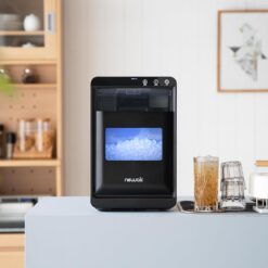 Newair Nugget Ice Maker Countertop, 44 lbs in 24 Hours Ice Machine Nugget, Self Cleaning Ice Maker in Black Stainless Steel