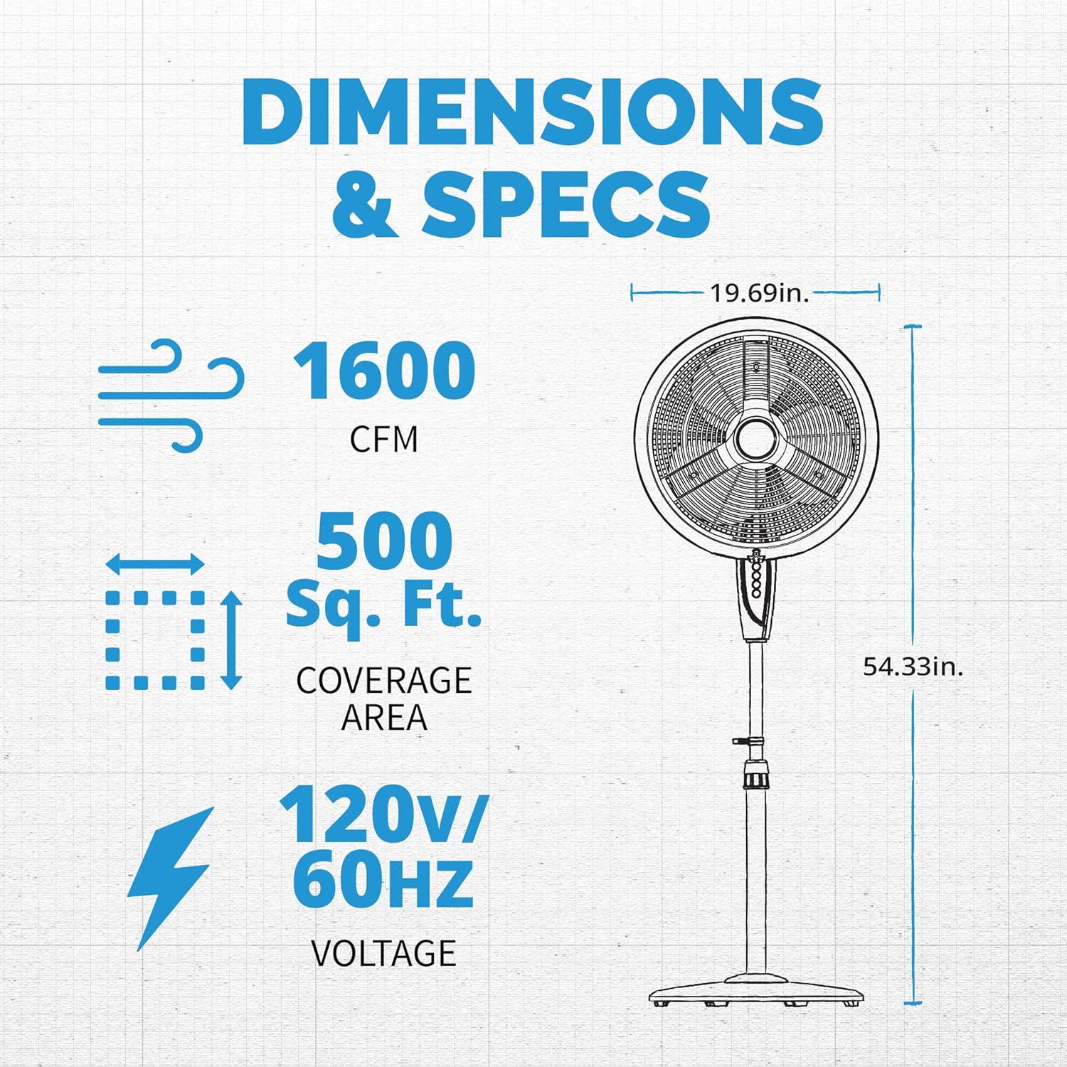 NewAir Outdoor Misting Fan and Pedestal Fan in Black, Cools 500 sq. ft. with 3 Fan Speeds and Wide-Angle Oscillation