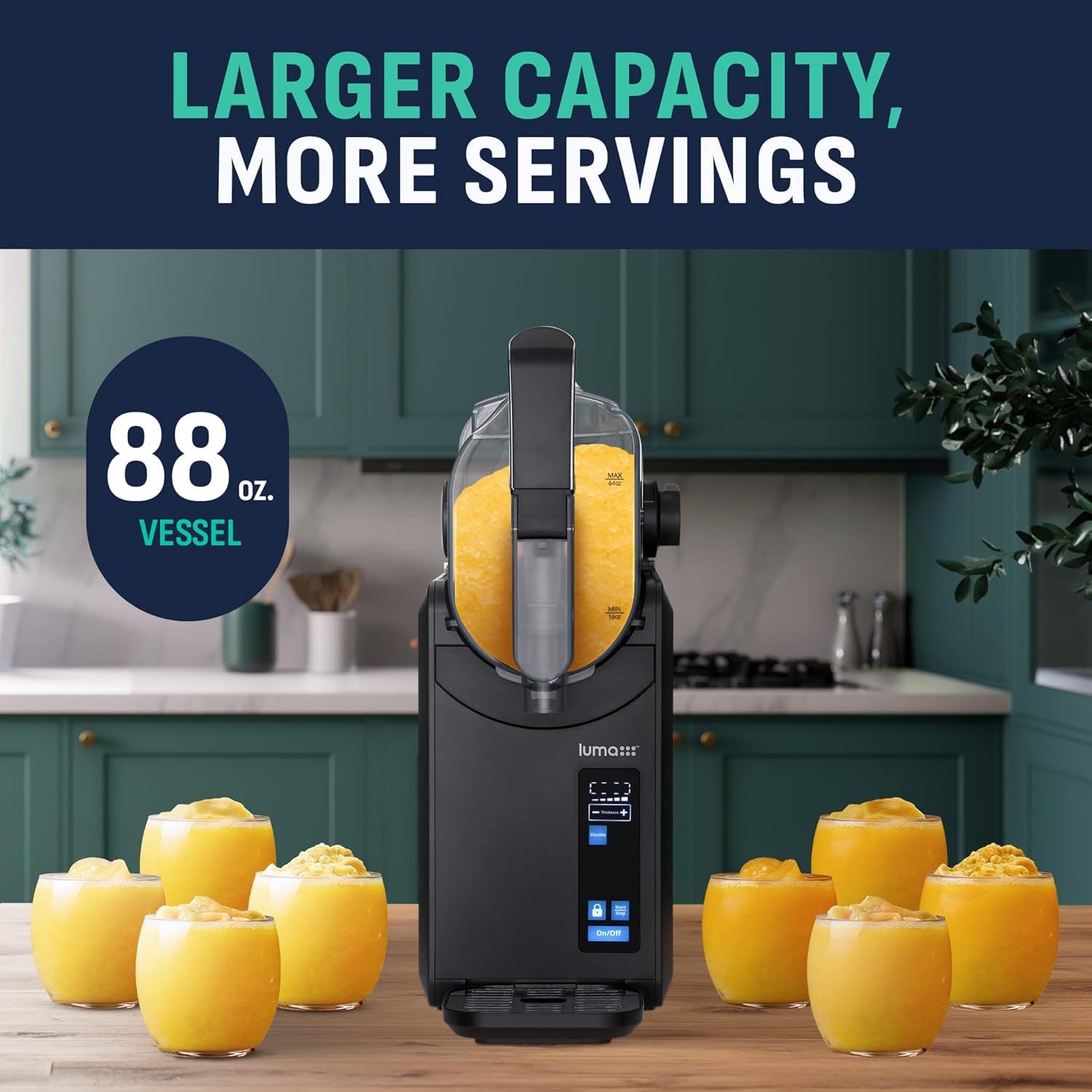Luma by Newair Frozen Slushie Drink Maker, 88 oz Slushy Ice Machine with CycloneFreeze Technology, 5 Preset Programs and Auto Cleaning