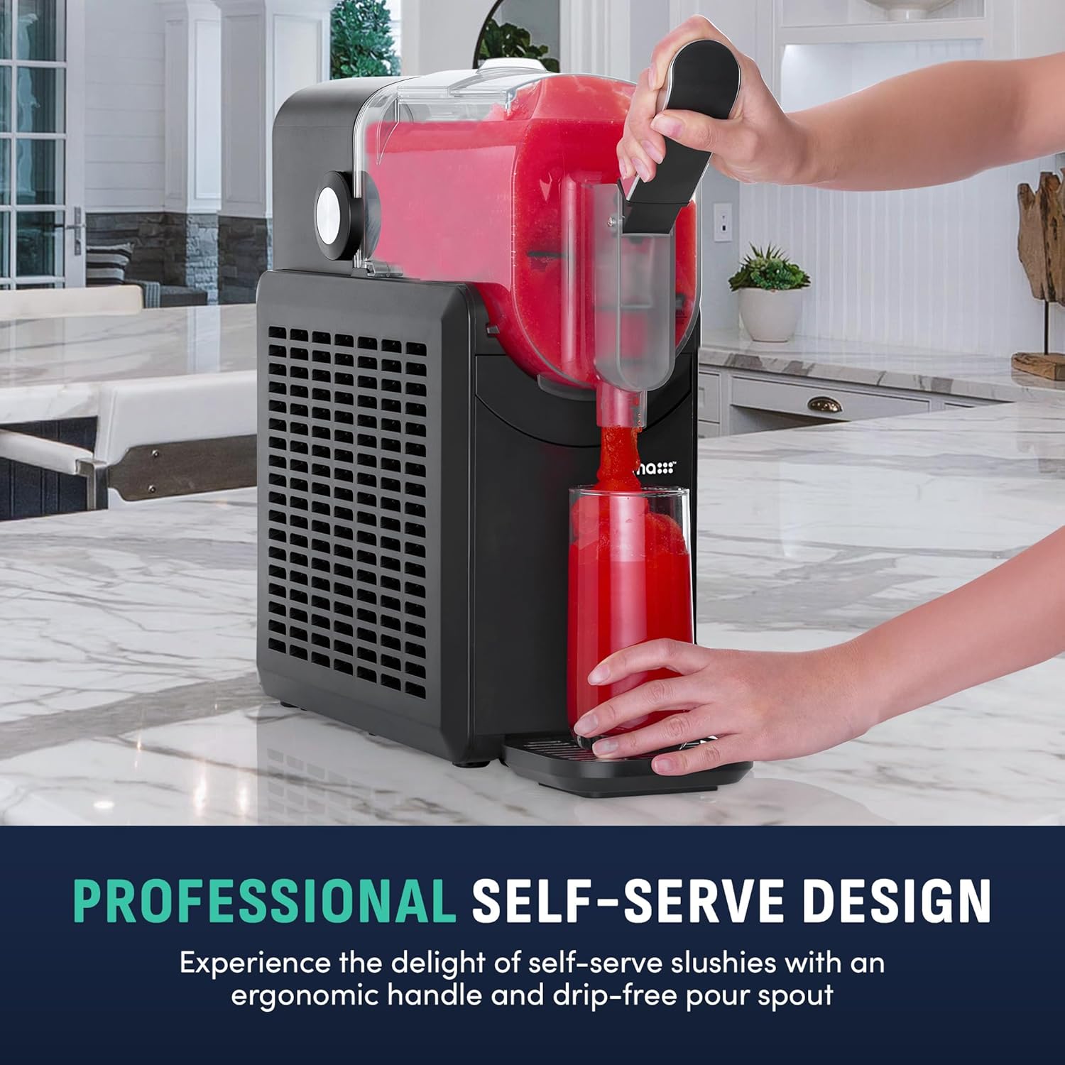 Luma by Newair Frozen Slushie Drink Maker, 88 oz Slushy Ice Machine with CycloneFreeze Technology, 5 Preset Programs and Auto Cleaning