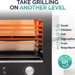 Luma Electric Steak Grill, Portable Indoor Countertop Oven with Griddle, Smokeless Electric Infrared Grill, Heats up to 1450 Degrees