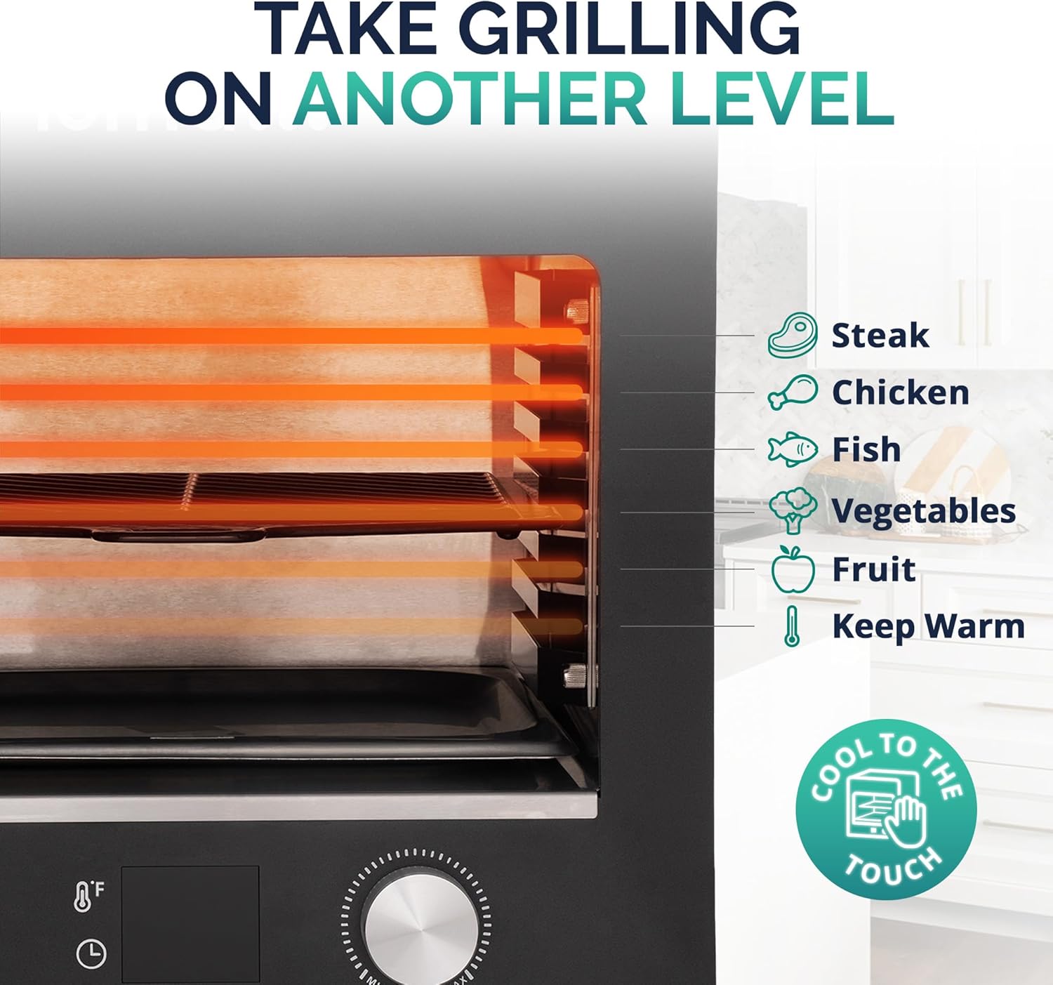 Luma Electric Steak Grill, Portable Indoor Countertop Oven with Griddle, Smokeless Electric Infrared Grill, Heats up to 1450 Degrees