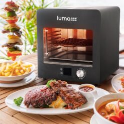 Luma Electric Steak Grill, Portable Indoor Countertop Oven with Griddle, Smokeless Electric Infrared Grill, Heats up to 1450 Degrees