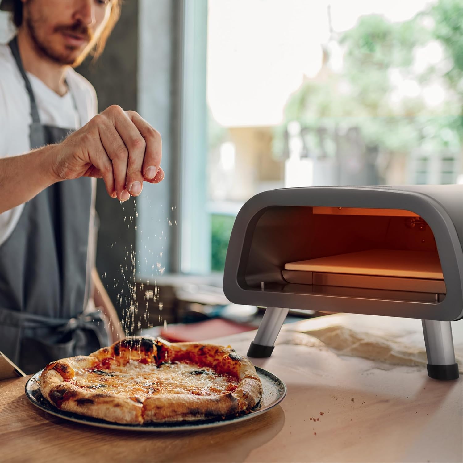 Newair 12" Electric Pizza Oven - Pizza Maker Machine for Home and Outdoor, 1850W Convection Oven Countertop Pizza Pan