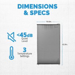 NewAir 3.3 Cu. Ft. Compact Mini Fridge with Chiller Compartment, Energy Star Certified, Single Door Refrigerator, Can Dispenser