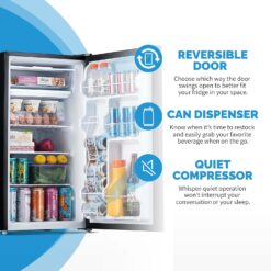 NewAir 3.3 Cu. Ft. Compact Mini Fridge with Chiller Compartment, Energy Star Certified, Single Door Refrigerator, Can Dispenser