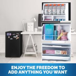 NewAir 3.3 Cu. Ft. Compact Mini Fridge with Chiller Compartment, Energy Star Certified, Single Door Refrigerator, Can Dispenser