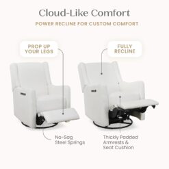 Delta Children Mercer Electronic Power Recliner and Swivel Glider with USB Port in LiveSmart Performance Fabric, Pearl