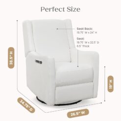 Delta Children Mercer Electronic Power Recliner and Swivel Glider with USB Port in LiveSmart Performance Fabric, Pearl