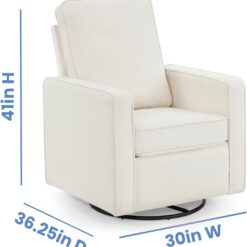 Delta Children Luna Nursery Swivel Glider - Greenguard Gold Certified and Oeko-TEX Standard 100 Fabric, Oatmeal