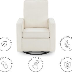 Delta Children Luna Nursery Swivel Glider - Greenguard Gold Certified and Oeko-TEX Standard 100 Fabric, Oatmeal