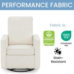 Delta Children Luna Nursery Swivel Glider - Greenguard Gold Certified and Oeko-TEX Standard 100 Fabric, Oatmeal