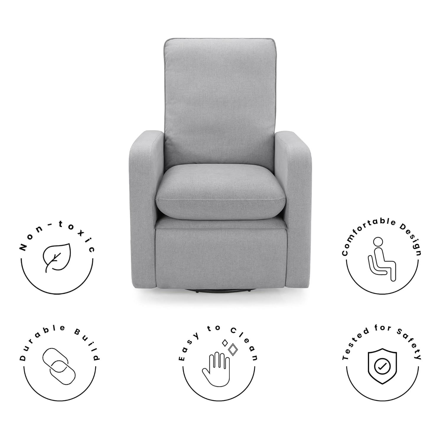 GAP babyGap Cloud Recliner with LiveSmart Evolve - Sustainable Performance Fabric, Grey