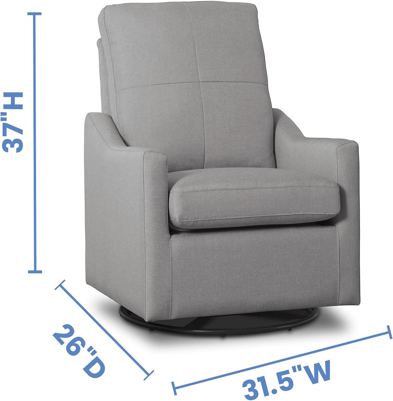 Delta Children Kenwood Glider Swivel Rocker Chair, French Grey