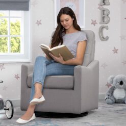 Delta Children Kenwood Glider Swivel Rocker Chair, French Grey