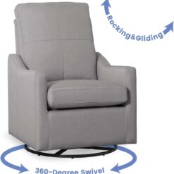 Delta Children Kenwood Glider Swivel Rocker Chair, French Grey