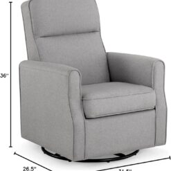 Delta Children Blair Slim Nursery Glider Swivel Rocker Chair, French Gray