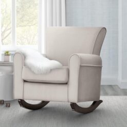 Delta Children Lancaster Rocking Chair Featuring Live Smart Fabric, Linen